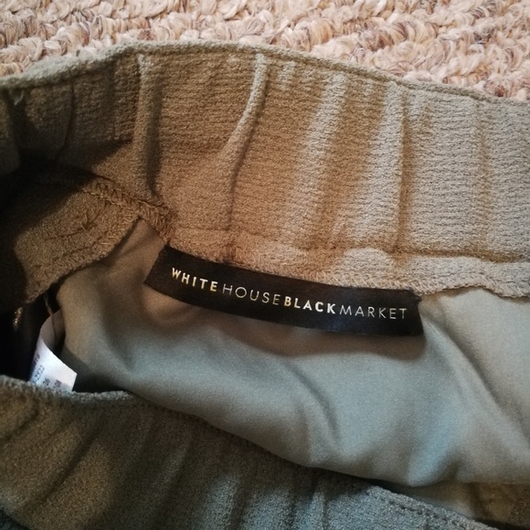 White House Black Market Green Wide Leg Crop Pant - Picture 3 of 5